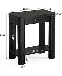 Tribesigns End Table for Living Room, Farmhouse Wooden Side with Storage Shelf