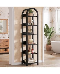 Tribesigns 6-Tier Narrow Bookshelf, 71" Tall Arched Bookcase with Shelves for Small Space