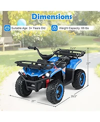 Gymax Electric Atv for Kids 24V 4-Wheeler Ride on Toy with Slow Start Songs Stories Tunes