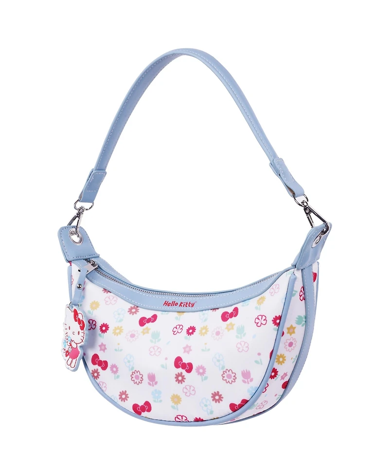 Sanrio Hello Kitty Floral Print Top Zip Shoulder Bag