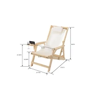 Jiallo Canvas Sling Chair With Cup And Wine Holder (Set Of 2)