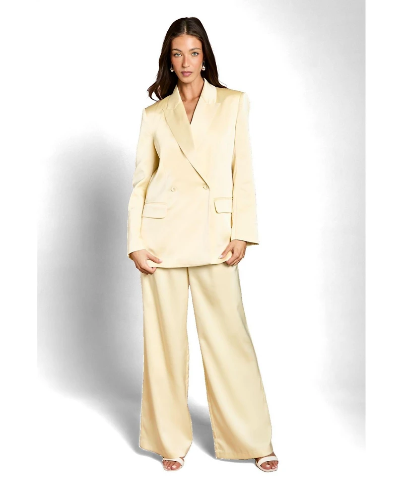 Coast Women's Tailored Double-Breasted Satin Blazer