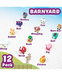 Gnuadz 12 Pack Barnyard Mold Free Bath Toys Sealed Squeezable Float Pool