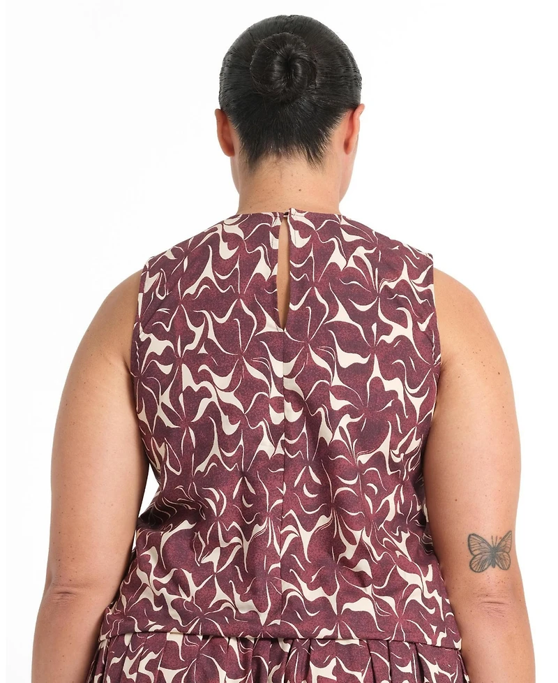 Estelle Women's Brinley Tie-Hem Print Relaxed Tank Top