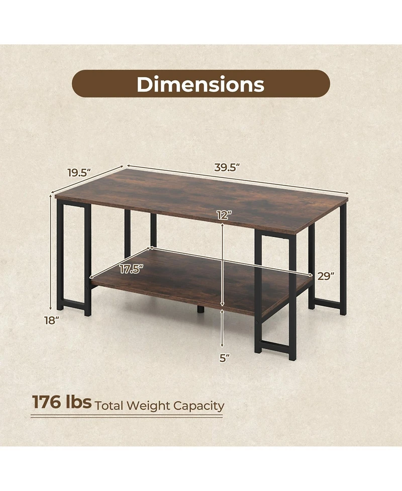 Slickblue Modern Side Accent Table with Open Storage Shelf for Small Spaces