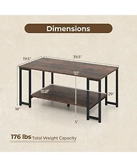 Slickblue Modern Side Accent Table with Open Storage Shelf for Small Spaces