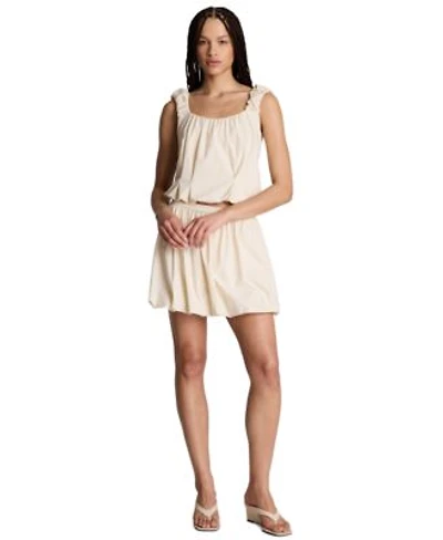 Kenneth Cole Womens Seoul Knit Ruched Scoop Neck Tank Top Pull On Mini Bubble Skirt