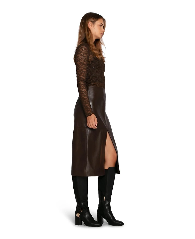 Belle & Bloom Women's Understated Leather Pencil Skirt