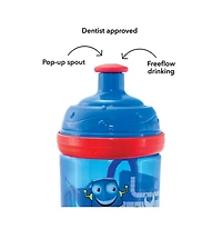 Nuby Busy Sipper 2 Stage Cup, No Spill Spout and Pop Up Sipper, 12 oz