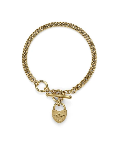 Olivia Burton Women's Lock Heart Toggle Gold-Tone Stainless Steel Bracelet