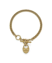 Olivia Burton Women's Lock Heart Toggle Gold-Tone Stainless Steel Bracelet
