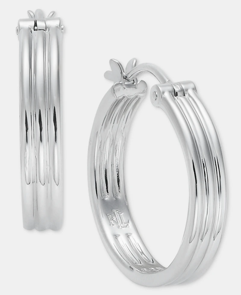 Lauren Ralph Lauren Small Ribbed Hoop Earrings, 0.81"