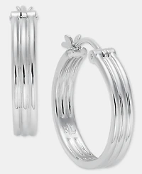 Lauren Ralph Lauren Small Ribbed Hoop Earrings, 0.81"