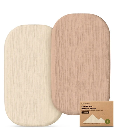 KeaBabies Baby Bassinet Sheets Girls, Boys, 2-Pack Lyra Muslin Fitted for Maxi-Cosi Bedside Sleeper, 33x20 Oval