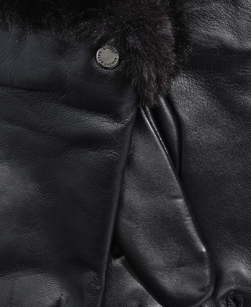Lauren Ralph Women's Plush Lined Leather Gloves