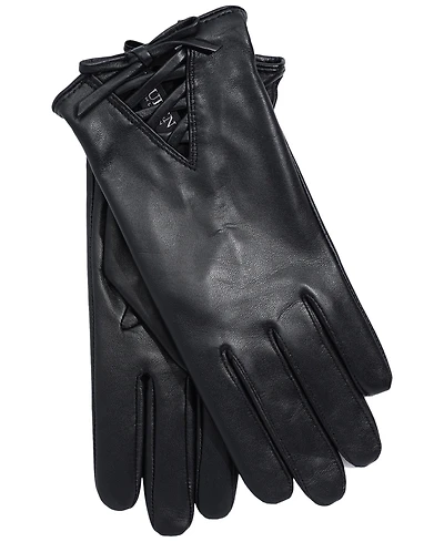 Lauren Ralph Lace-Up Bow Gloves