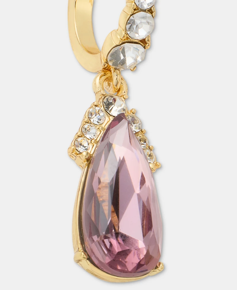 Givenchy Crystal Pear-Shape Charm Hoop Earrings