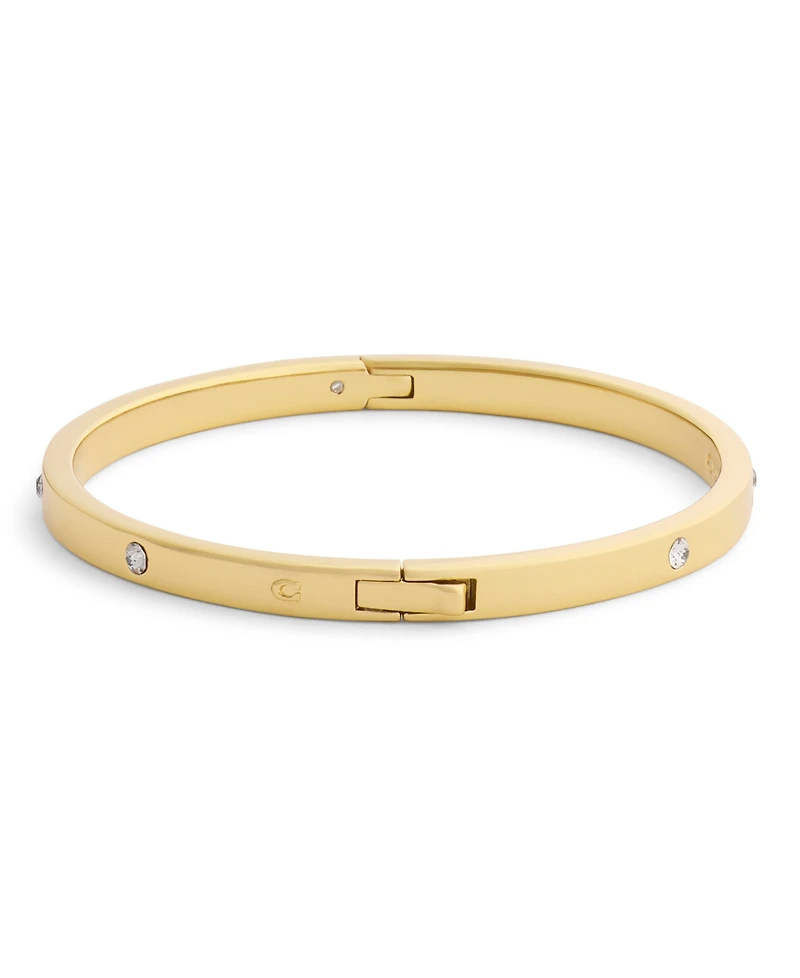 Coach Rhodium Faux-Stone Bangle Bracelet