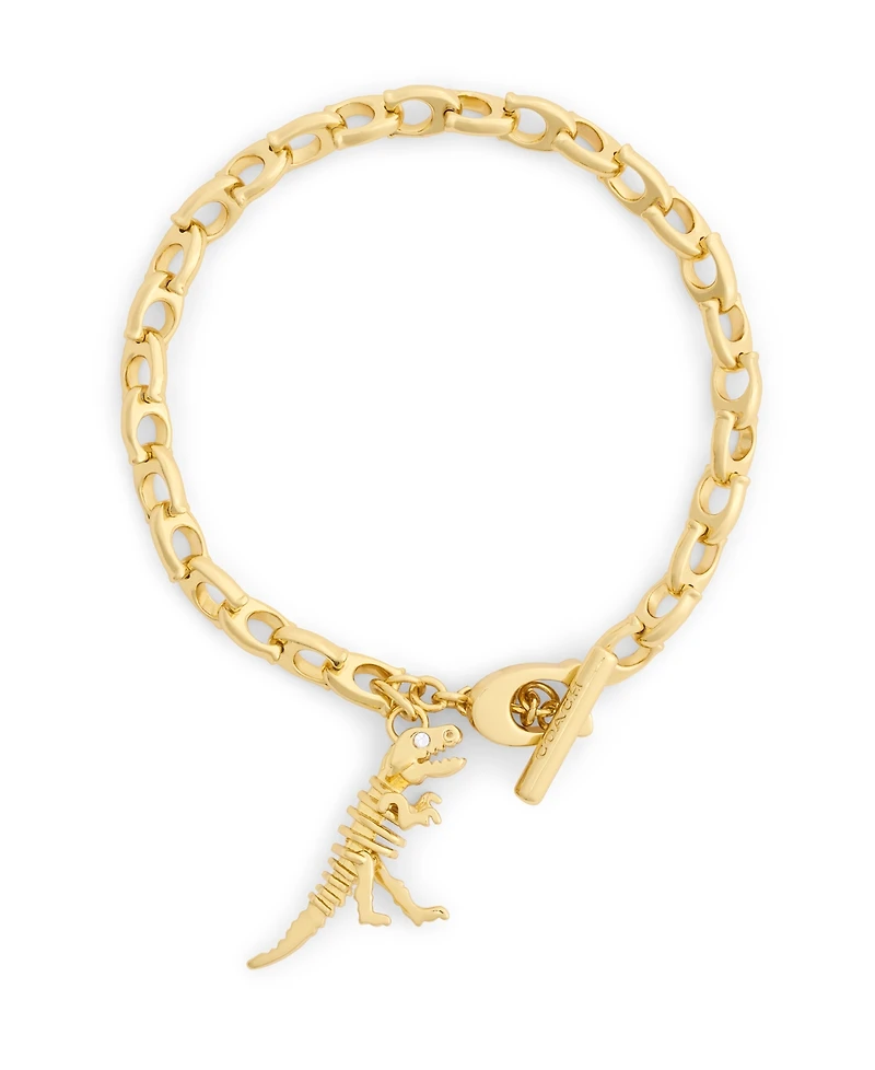 Coach Faux-Stone Skeletal Rexy C Chain Bracelet
