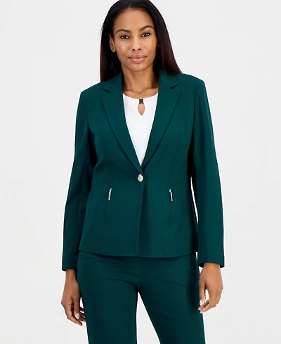 Kasper Women's Notch-Collar Shoulder-Padded Blazer