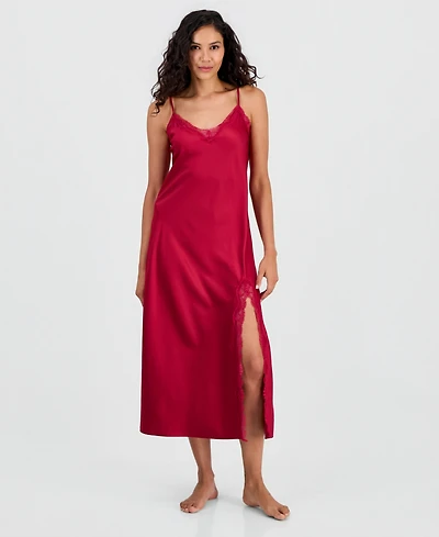 I.n.c. International Concepts Women's Lace-Trim Satin Nightgown, Exclusively at Macy's