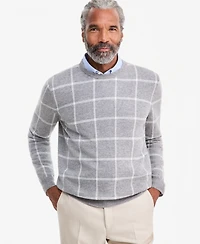 Club Room Men's Cashmere Windowpane Crewneck Sweater, Macy's Exclusive