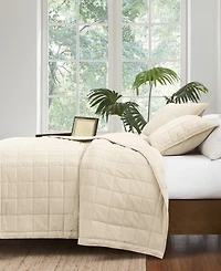 Brooklyn Loom Matte Cotton Velvet Box Stitch -Piece Quilt Set