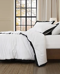 Brooklyn Loom Cotton Hotel Border 3-Piece Comforter Set, King