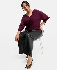 I.n.c. International Concepts Plus Double V V-Neck Dolman Sweater, Macy's Exclusive