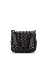 Pre-Owned Bottega Veneta Small Cobble Flap Shoulder Bag Padded Intrecciato Leather