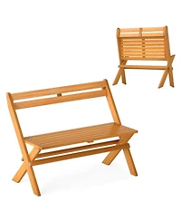 Slickblue Acacia Wood Garden Bench for 2 People, Patio Seating Solution