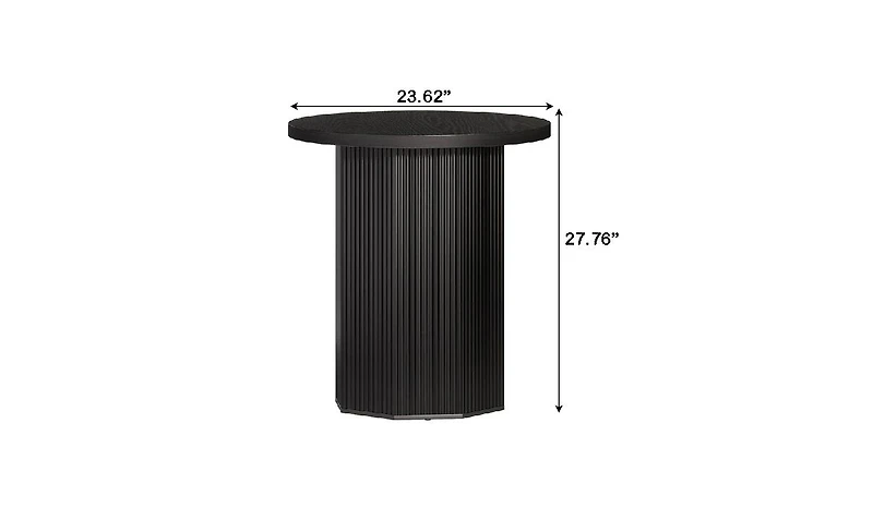 Slickblue Round End Table with Stable Pedestal Base for Living Room