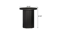 Slickblue Round End Table with Stable Pedestal Base for Living Room