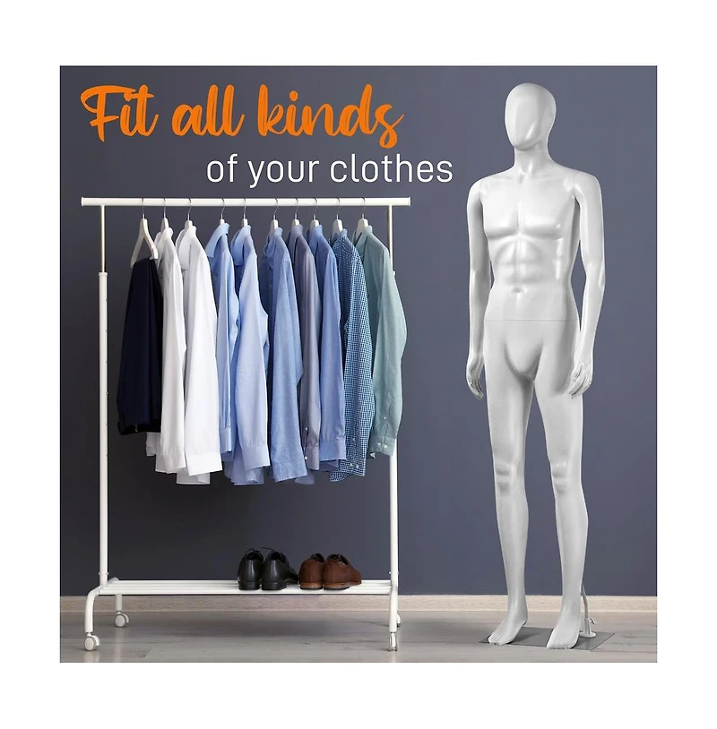 SereneLife Male Mannequin Torso Dress Form, Full Body Adjustable Stand