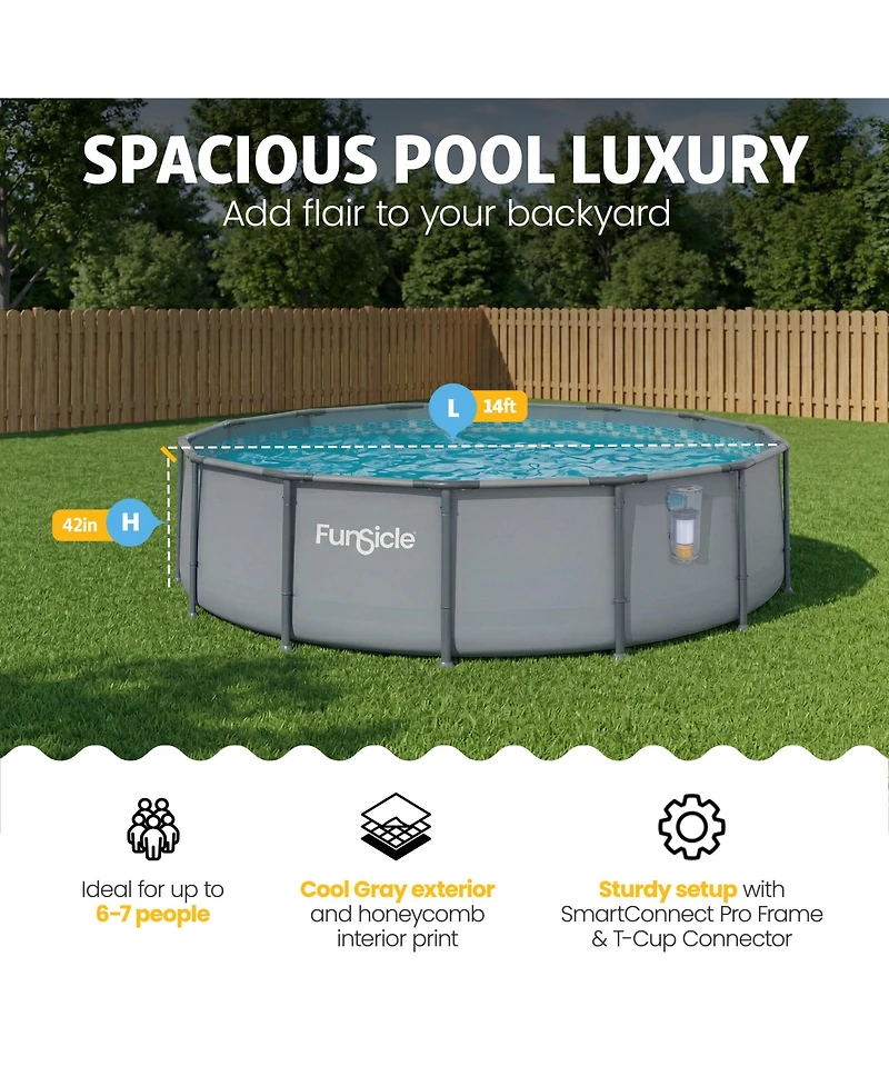 Funsicle 14' x 42" Oasis Round Above Ground Swimming Pool Set