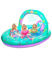 Aofar 96''Mermaid Inflatable Pool Slide Sprinkler Yard Garden