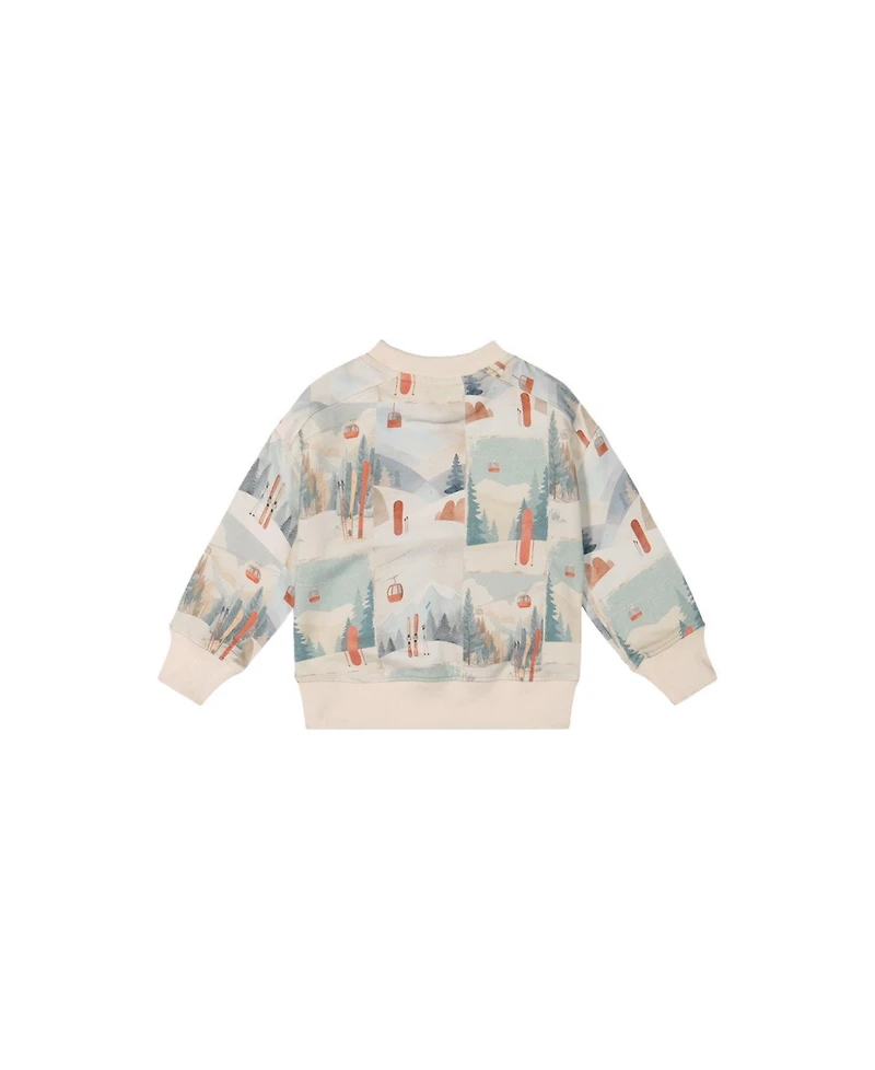 Deux par Baby Boy 12M-24M Fleece Sweatshirt Ski Print