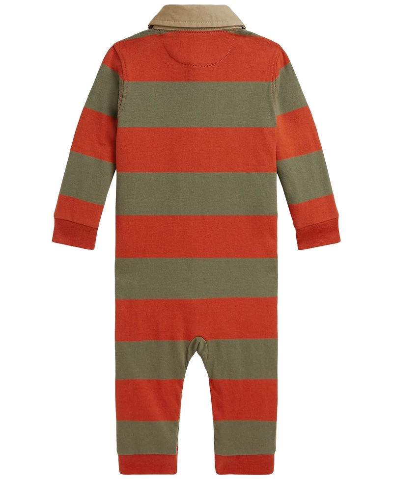 Polo Ralph Lauren Baby Boys' Bear Cotton Rugby Coverall