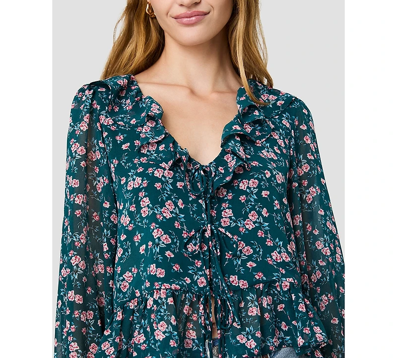 French Connection Women's Marina Tie-Front V-Neck Top