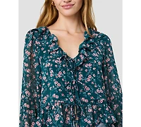 French Connection Women's Marina Tie-Front V-Neck Top