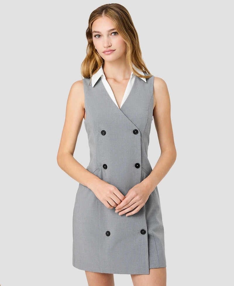 French Connection Women's Tavi Sleeveless Collared Mini Dress
