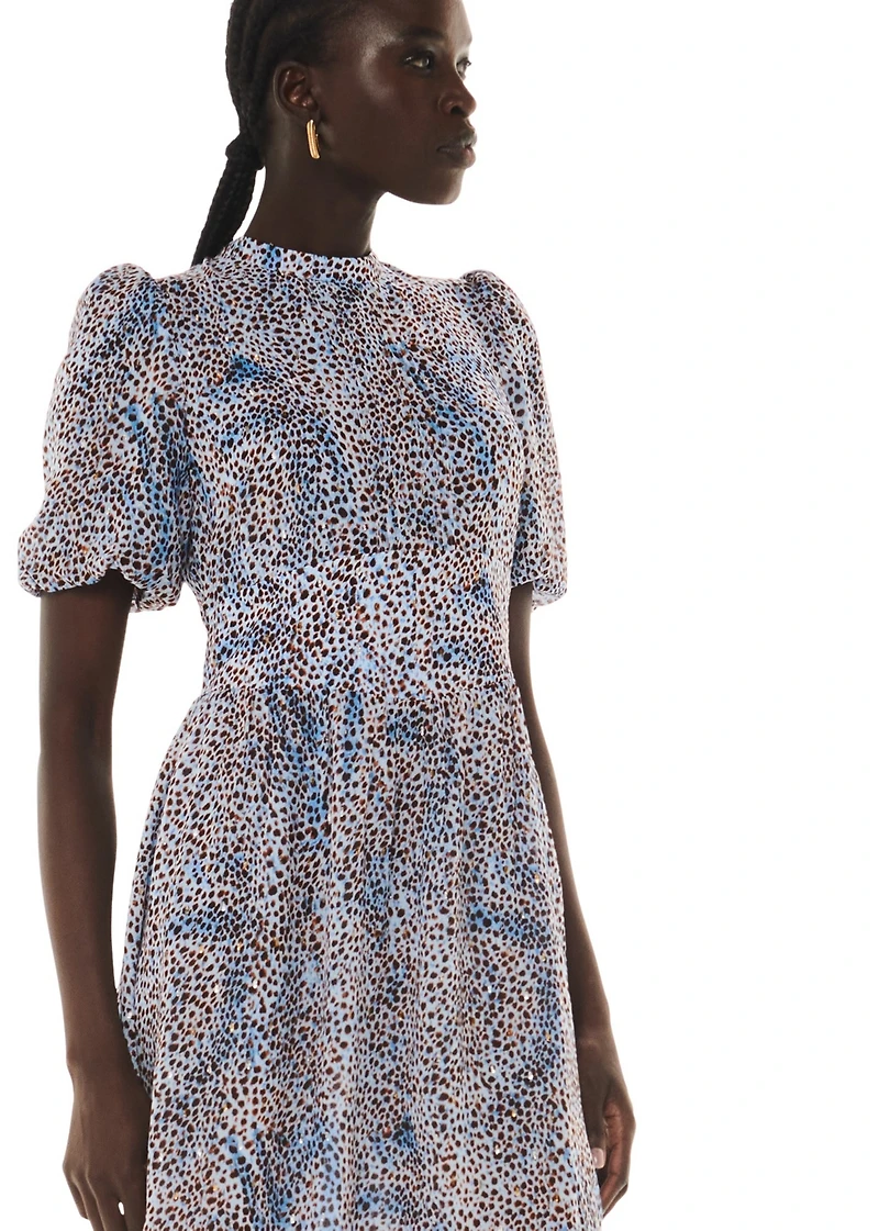Whistles Women's High Neck Fit and Flare Midi Dress