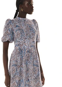 Whistles Women's High Neck Fit and Flare Midi Dress