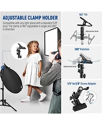 Neewer Light Reflector with Clamp and Hand Grips, 5 in 1 Collapsible Multi Disc Photo Reflector