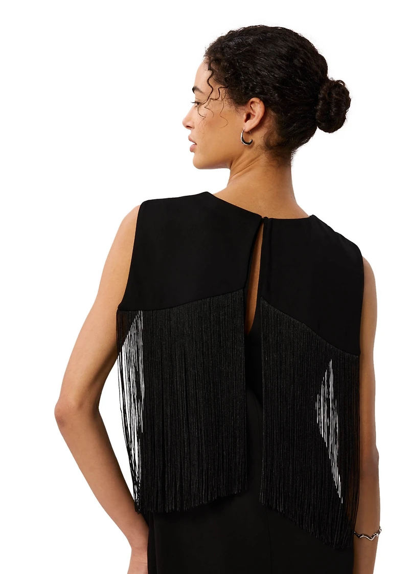 Whistles Women's Back Fringe Detail Midi Dress