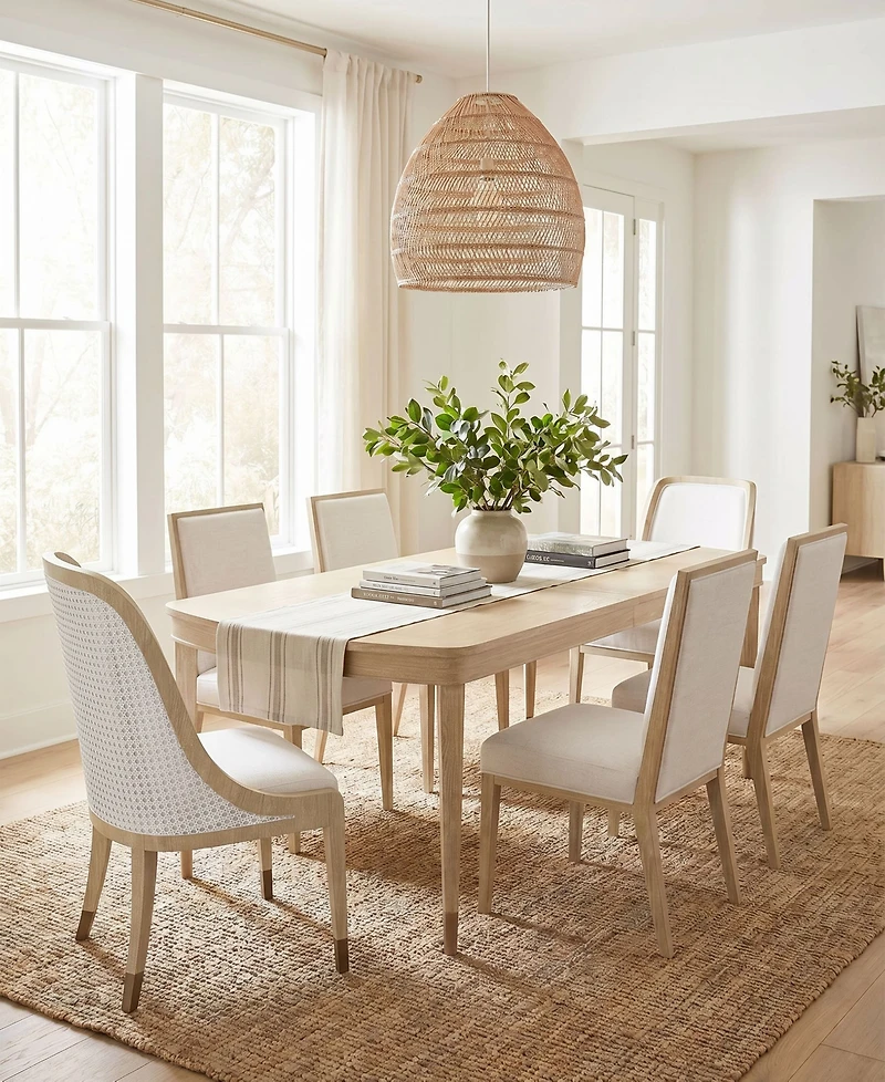 A.r.t. Furniture Eave Ii 7-Piece Oval Dining Set (Table, 4 Upholstered Side Chairs & 2 Hostess Chairs)