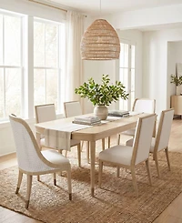 A.r.t. Furniture Eave Ii 7-Piece Oval Dining Set (Table, 4 Upholstered Side Chairs & 2 Hostess Chairs)