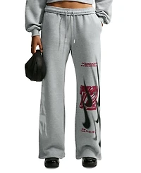 Nike Studio Women's Fleece Medium Weight Oversized High-Rise Straight-Leg Graphic Pants