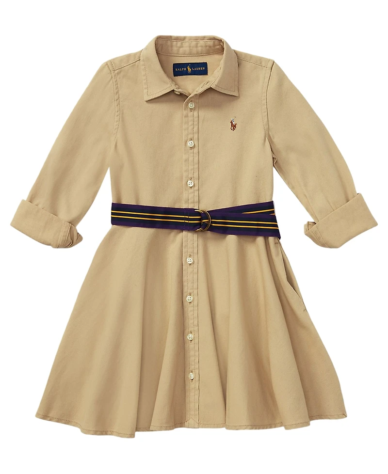 Polo Ralph Lauren Toddler and Little Girls Belted Chino Cotton Shirtdress