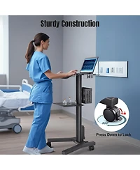 Yescom NexusX MedEvolve 2 Tiers Medical Trolley Mobile Medical Cart Rolling Cart Lab Dental Office